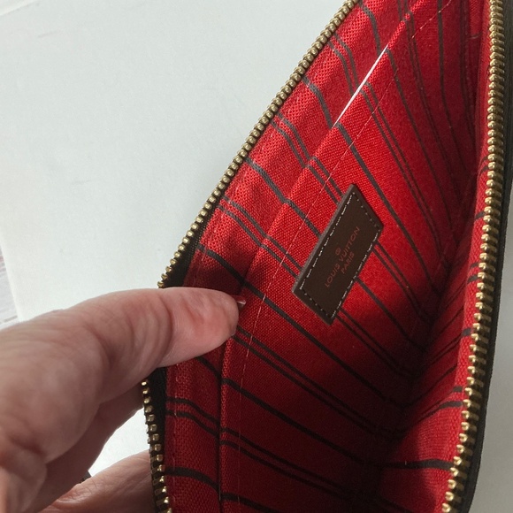 Louis Vuitton Brown Canvas Neverfull Pochette GM Pouch Wristlet with Bag - Picture 9 of 10